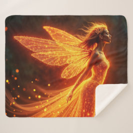 Rode sprankelende vurige fee meisje fantasie glitt sherpa deken