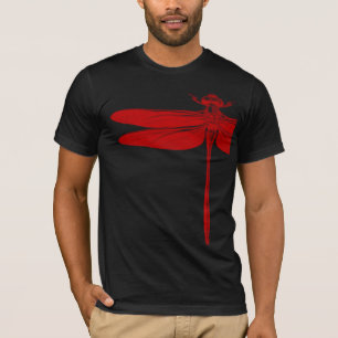 Rode sprinkhaan op zwart, FRONT T-Shirt