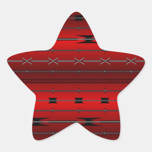 Rode staaldraden ster sticker (Voorkant)