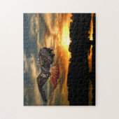 Rode staart Hawk op zonsondergang Legpuzzel (Verticaal)