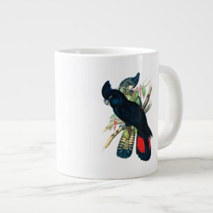 Rode staarten, zwarte (Bankzische) Cockatoten. Grote Koffiekop