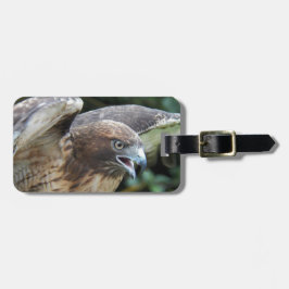 Rode-staartHawk Raptor Foto Bagagelabel