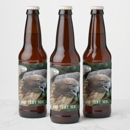Rode-staartHawk Raptor Foto gepersonaliseerd Bier Etiket (Flessen)