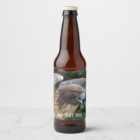 Rode-staartHawk Raptor Foto gepersonaliseerd Bier Etiket (Voorkant)