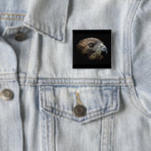 Rode-staartherenpastel Vierkante Button 5,1 Cm (In situ)