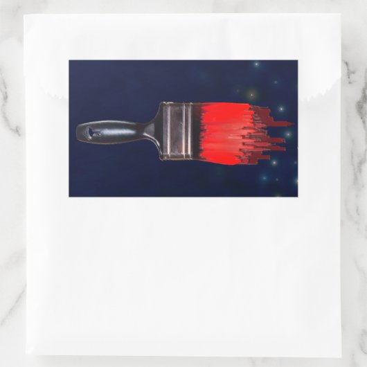 rode stad rechthoekige sticker (Tas)