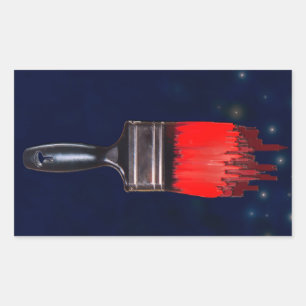 rode stad rechthoekige sticker