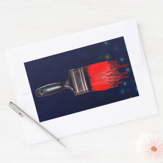 rode stad rechthoekige sticker (Envelop)