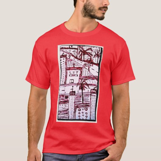 rode stad t-shirt (Voorkant)