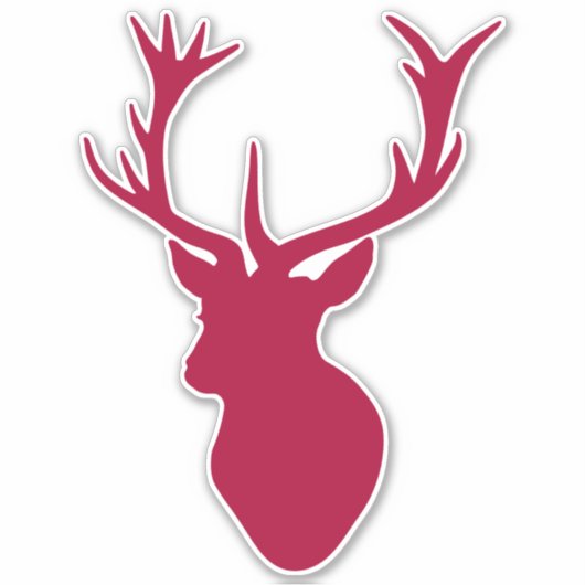 Rode Stag Hoofd Sticker (Voorkant)