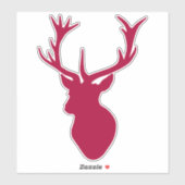 Rode Stag Hoofd Sticker (Vel)