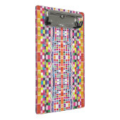 Rode stalen en kleurrijke pixels mini klembord (Schuin)