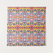 Rode Stalen en Kleurrijke Pixels Tapestry Wandkleed (Voorkant (horizontaal))
