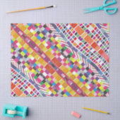 Rode stalen en kleurrijke pixels tissuepapier (Craft)