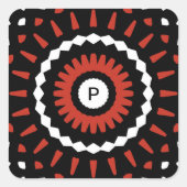 Rode stam Mandala Vierkante Sticker (Voorkant)
