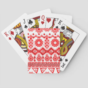 Rode stam, waterverf etnische patroon. pokerkaarten