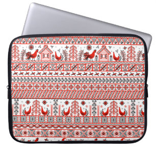 Rode stammen, etnische naadloze patronen laptop sleeve