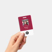 Rode standaard bedrijfsnaam van werknemer badge (Handheld)