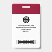 Rode standaard bedrijfsnaam van werknemer badge (Achterkant)