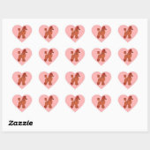 Rode standaard poedel roze hart Stickers (Vel)