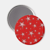 Rode Star friet magneet rond rood (Voorkant / Achterkant)