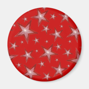 Rode Star friet magneet rond rood