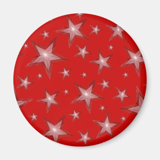 Rode Star friet magneet rond rood (Voorkant)