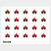 Rode Star gekruiste gitaren Ronde Sticker (Vel)