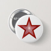 Rode Star-knop wit Ronde Button 5,7 Cm (Voorkant /achterkant)