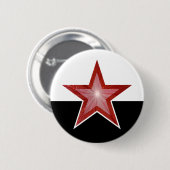 rode Star-knop wit zwart Ronde Button 5,7 Cm (Voorkant /achterkant)