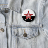 rode Star-knop wit zwart Ronde Button 5,7 Cm (In situ)