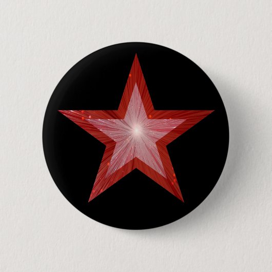 Rode Star-knop zwart Ronde Button 5,7 Cm (Voorkant)