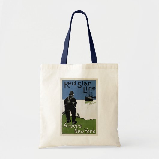 Rode Star-lijn Tote Bag (Voorkant)