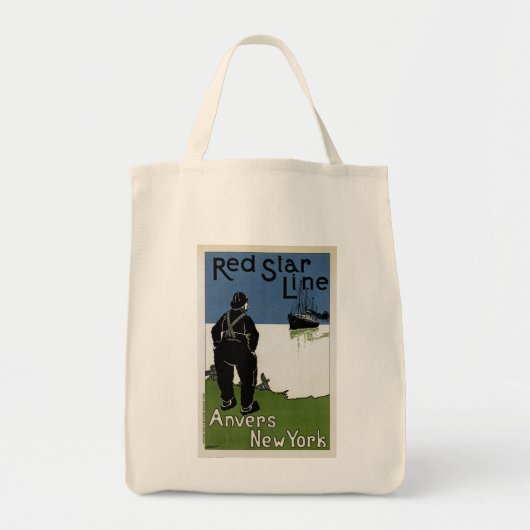 Rode Star-lijn Tote Bag (Voorkant)