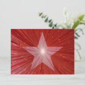 Rode Star-uitnodiging Kaart (Staand voorkant)
