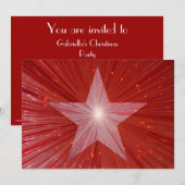 Rode Star-uitnodiging Kaart (Voorkant / Achterkant)