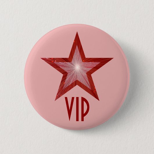 Rode Star 'VIP'-knop roze Ronde Button 5,7 Cm (Voorkant)