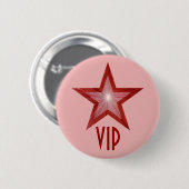 Rode Star 'VIP'-knop roze Ronde Button 5,7 Cm (Voorkant /achterkant)