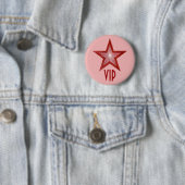 Rode Star 'VIP'-knop roze Ronde Button 5,7 Cm (In situ)