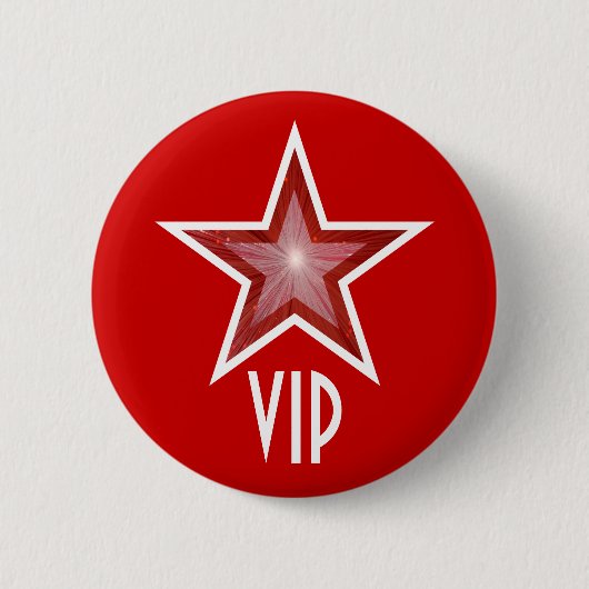 Rode Star 'VIP'-toets rood Ronde Button 5,7 Cm (Voorkant)
