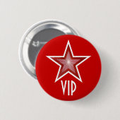 Rode Star 'VIP'-toets rood Ronde Button 5,7 Cm (Voorkant /achterkant)