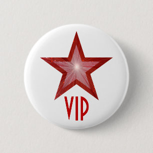 Rode Star 'VIP'-toets wit Ronde Button 5,7 Cm