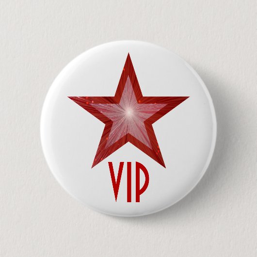 Rode Star 'VIP'-toets wit Ronde Button 5,7 Cm (Voorkant)