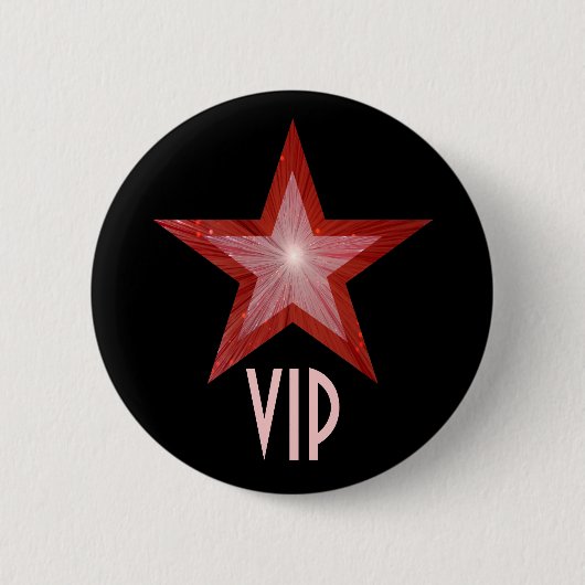 Rode Star 'VIP'-toets zwart Ronde Button 5,7 Cm (Voorkant)