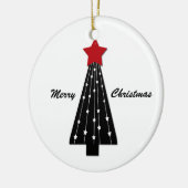 Rode Star-zwarte sierboom Keramisch Ornament (Links)