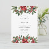 Rode Statige Botanische Winterhuwelijk Kaart (Staand voorkant)