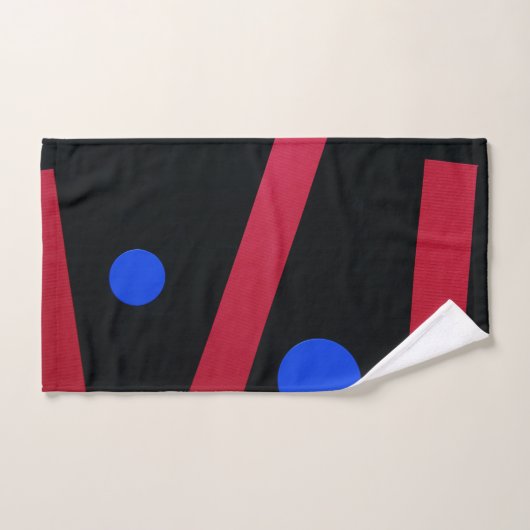 Rode staven, blauwe cirkels bad handdoek (Handdoek)