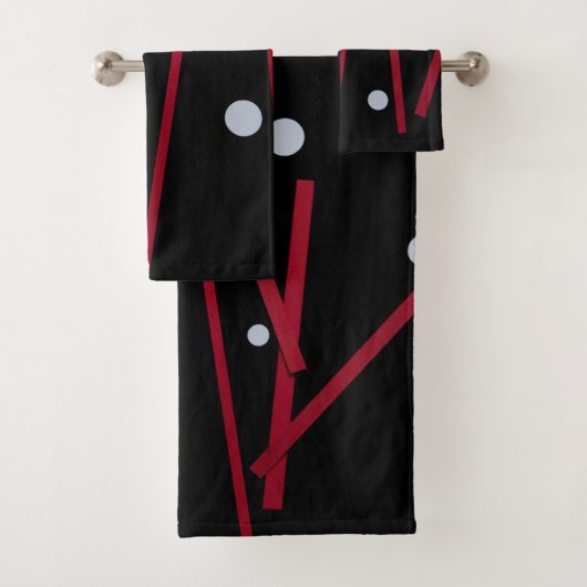 Rode staven, witte stippen bad handdoek (Insitu)