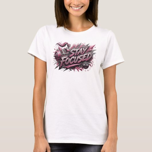Rode STAY FOCUSED Maatwerk T-shirt (Voorkant)