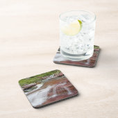 Rode steen in Baring Creek in Glacier National Bier Onderzetter (Rechterzijde)